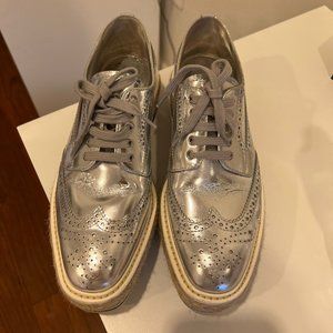 Prada Silver Platform Sneakers